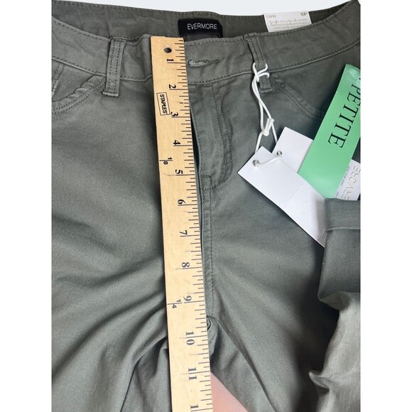 Evermore Womens Capri Cargo Pants Size 10P Olive Green - Picture 5 of 14